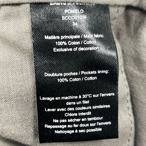 Zadig & Voltaire Pomelo Pants Womens 34 Gray Striped Cotton Mid-Rise Button-Fly - Picture 4 of 16